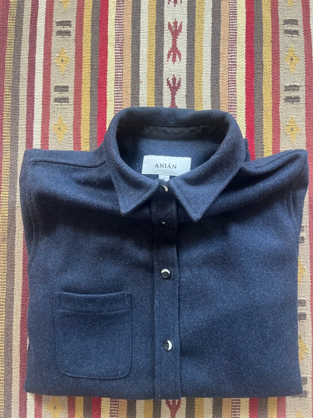 Anian Unisex Modern Melton Navy Shirt